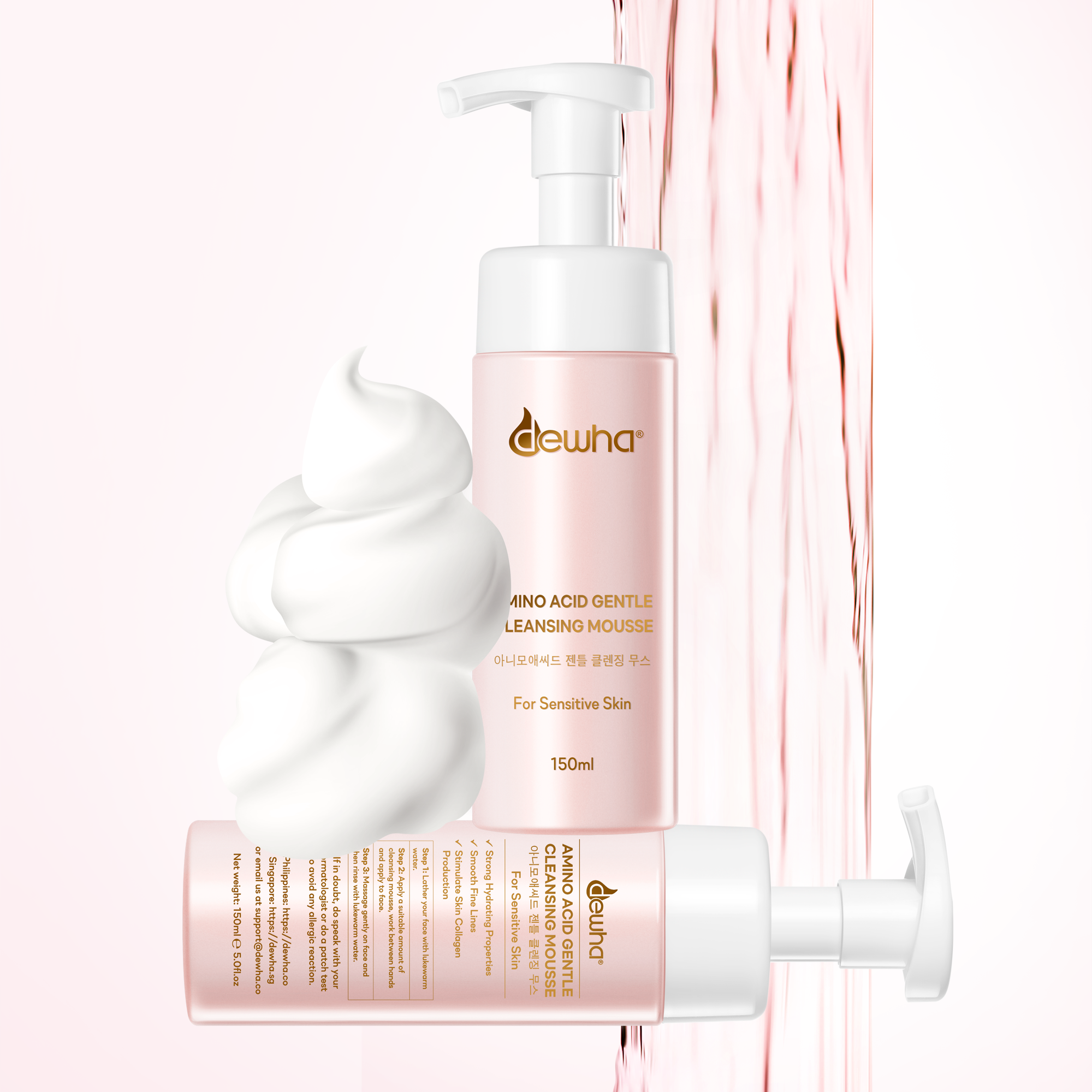 Gentle Makeup Remover Lotion (135Ml) + Amino Acid Gentle Cleansing Mousse (150Ml) - Dewha