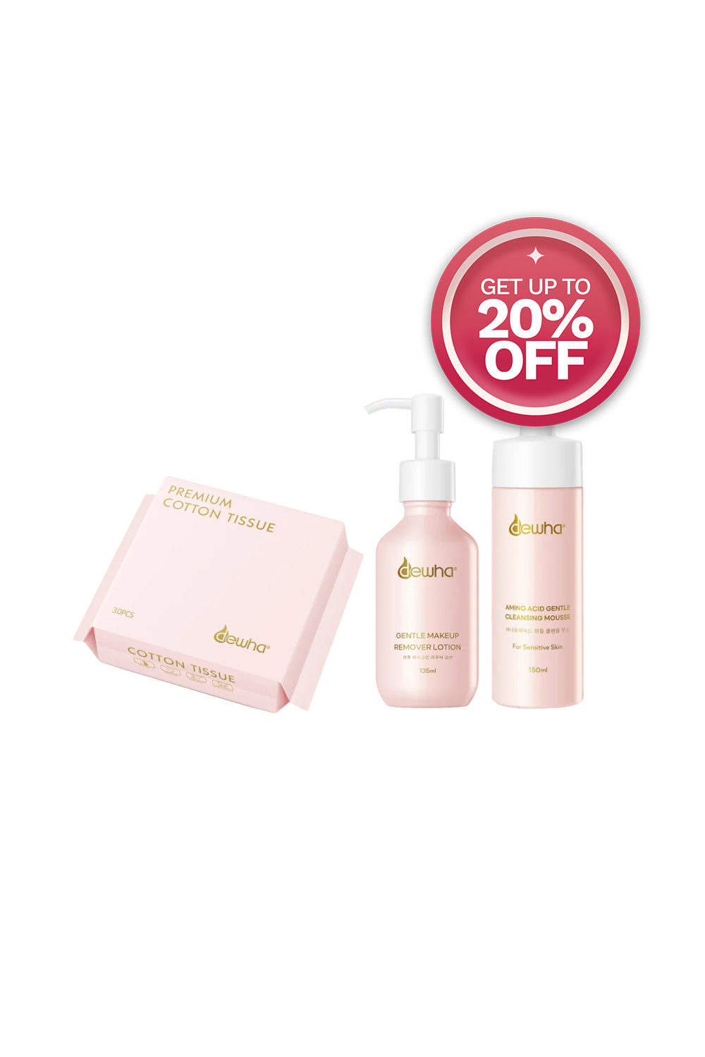 Gentle Makeup Remover Lotion (135Ml) + Amino Acid Gentle Cleansing Mousse (150Ml)
