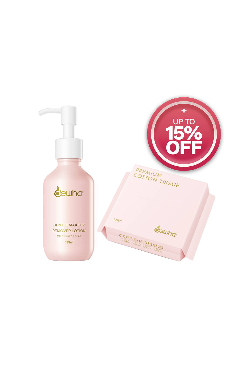 Gentle Makeup Remover Lotion (135Ml) + Premium Tissues (1 Pack) - Special Price