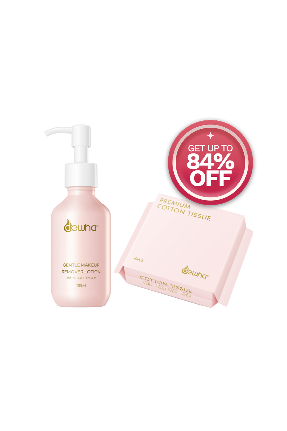 Gentle Makeup Remover Lotion (135Ml) + Premium Tissues (1 Pack) - Special Price