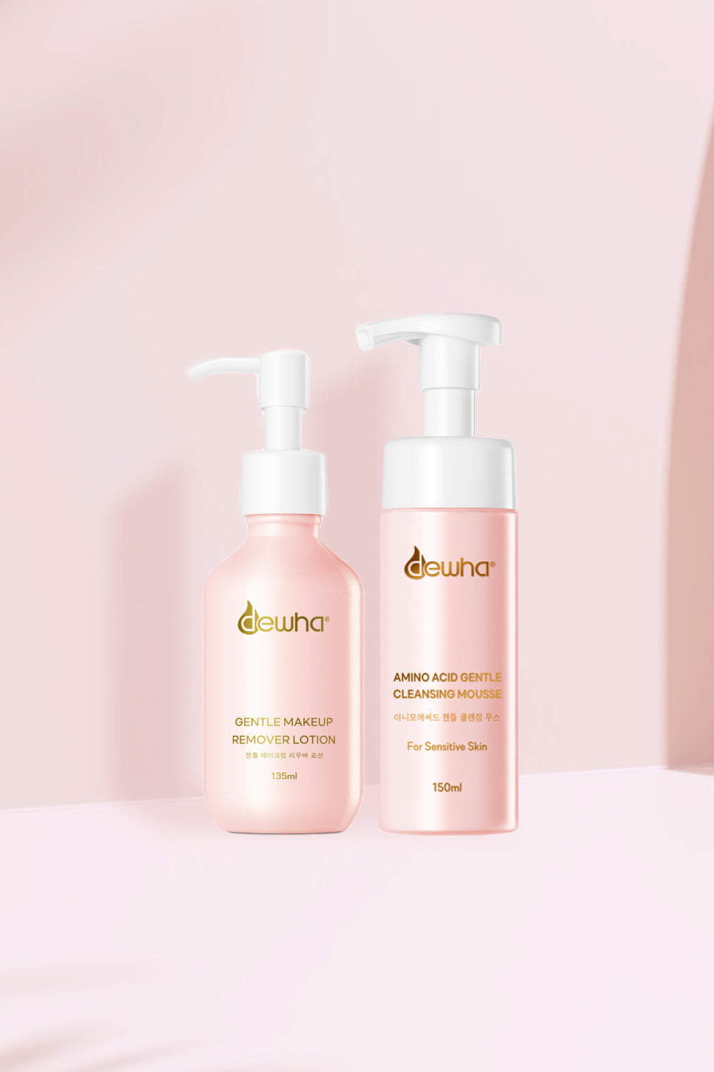 Gentle Makeup Remover Lotion (135Ml) + Amino Acid Gentle Cleansing Mousse (150Ml) - Dewha