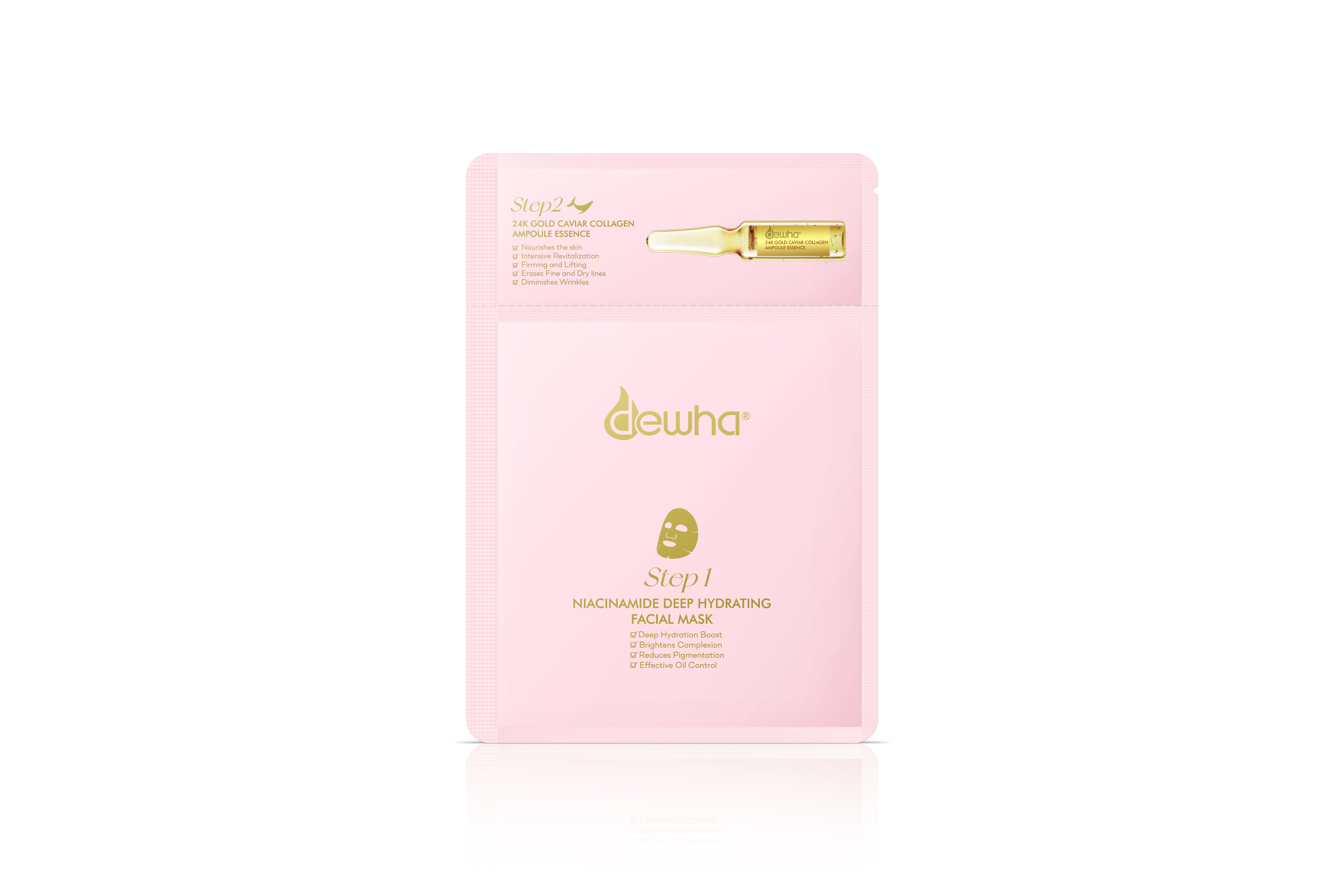 Dewha 24K Gold Caviar Niacinamide 2-step Ampoule Mask Kit (5 sheets) - Dewha