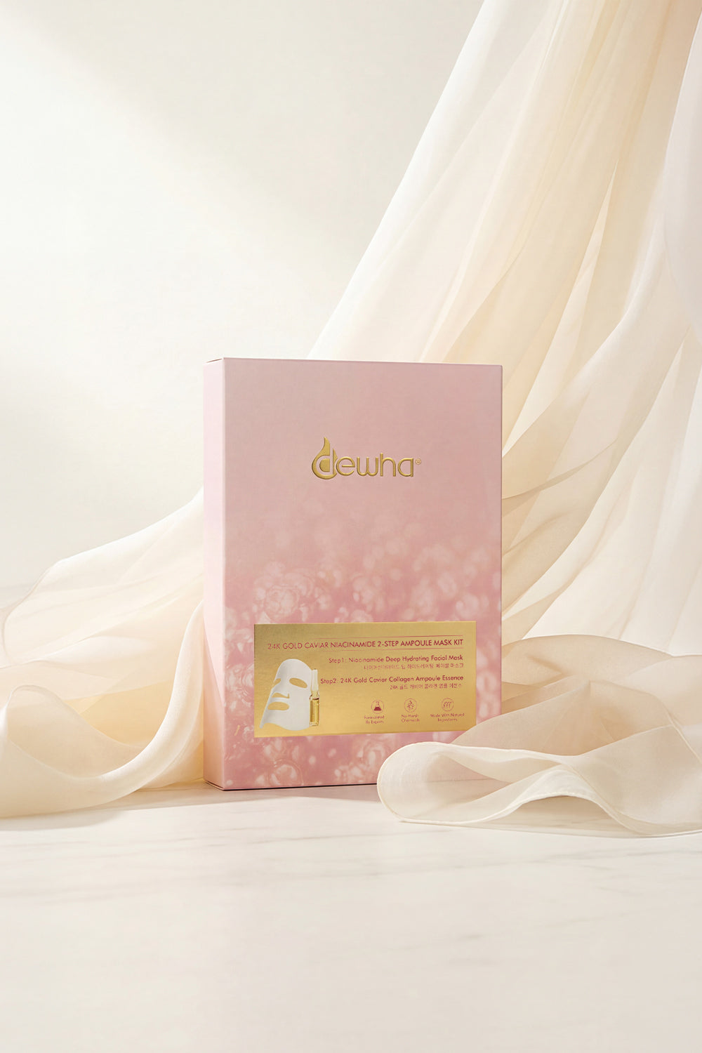 Dewha 24K Gold Caviar Niacinamide 2-step Ampoule Mask Kit (5 sheets)