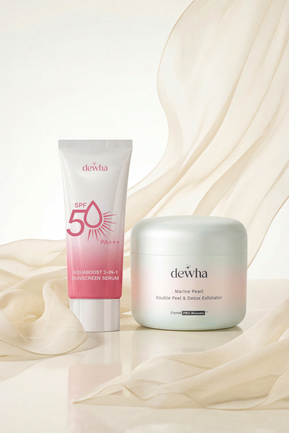 Reset & Protect Duo (AquaBoost 2-in-1 Sunscreen + Marine Pearl Detox Exfoliator)