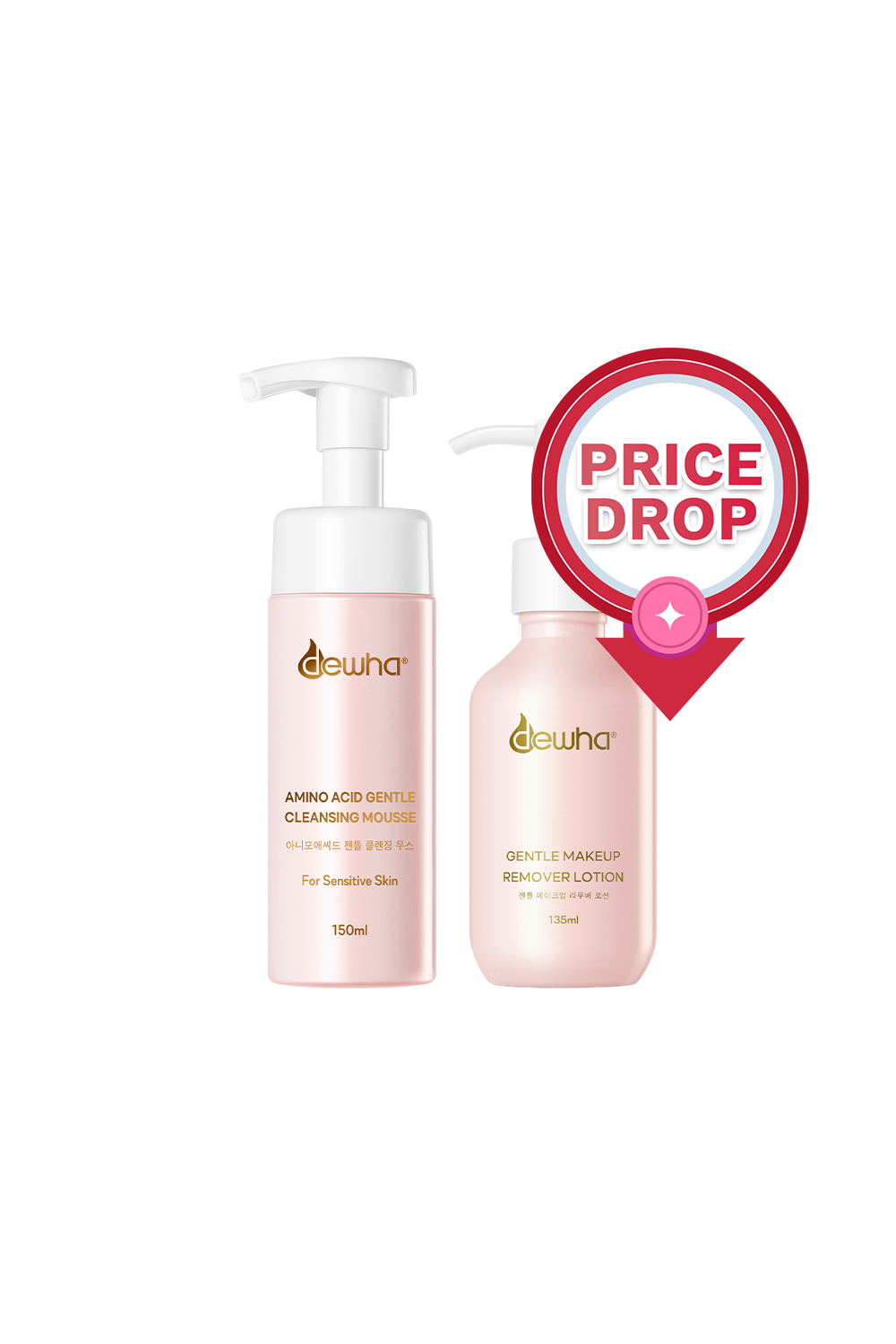 Gentle Makeup Remover Lotion (135Ml) + Amino Acid Gentle Cleansing Mousse (150Ml)
