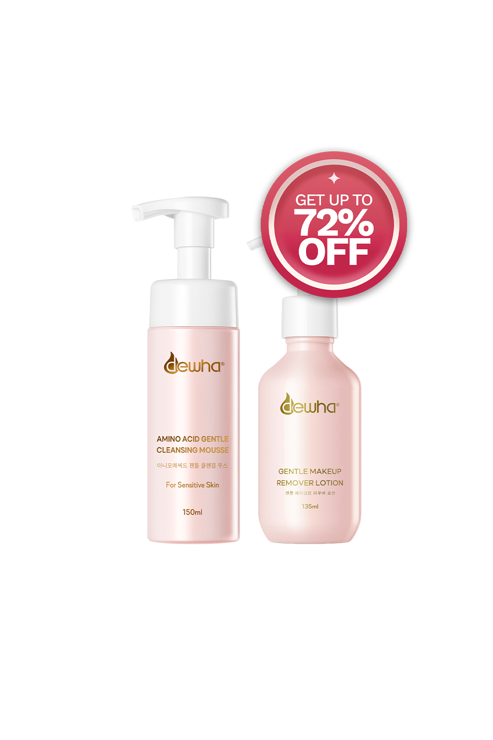 Gentle Makeup Remover Lotion (135Ml) + Amino Acid Gentle Cleansing Mousse (150Ml)