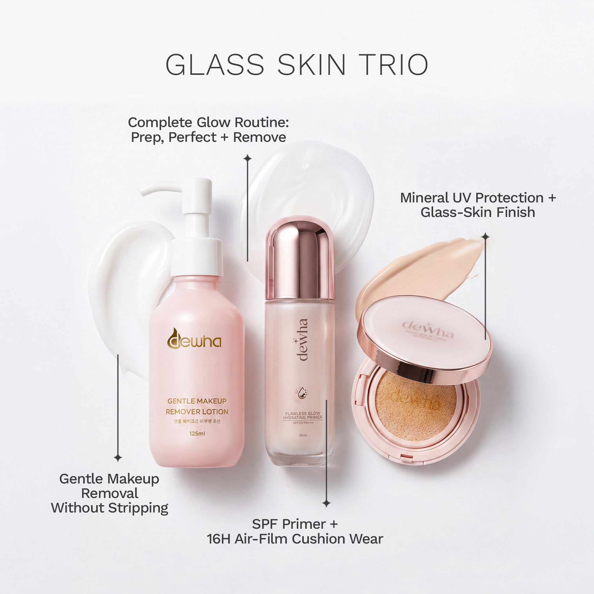 Glass Skin Trio: Miracle Glow Duo + Gentle Makeup Remover Lotion