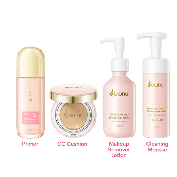 Miracle Glow Duo - (Primer, CC Cushion, Makeup Remover, Cleansing Mousse 150ML)